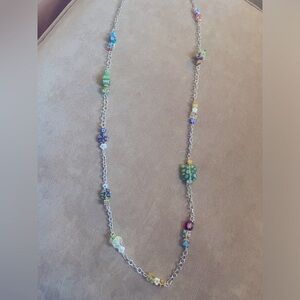 Murano Miliform colorful beaded chain long necklace